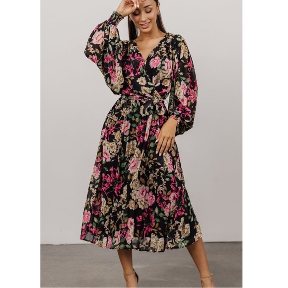 Baltic Born | Dresses | Baltic Born Laurie Midi Dress Floral Print ...